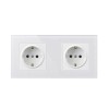 Priza Techstar&reg; Crystal TS2, Dubla, Sticla Securizata, Culoare Alb Frost, 16A, 2