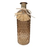 Vaza decorativa CD0021S, sticla, maro deschis, 7 x 20 cm