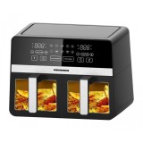 Friteuza dubla cu aer cald Heinner SimCook, 2400 W, 9.5 L, termostat reglabil cu afisaj LED, control digital individual