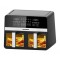 Friteuza dubla cu aer cald Heinner SimCook, 2400 W, 9.5 L, termostat reglabil cu afisaj LED, control digital individual