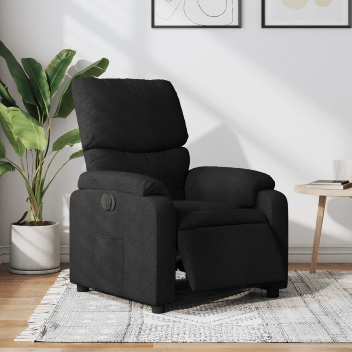 vidaXL Fotoliu rabatabil electric, negru, material textil 3204802