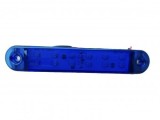 Lampa Gabarit LED Albastra 12V 24V, 12 LED SMD, Universal Utilitare Camioane Remorca, Distanta gauri 100mm, 130x24x13mm, IP66