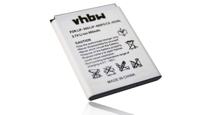 &Icirc;nlocuire baterie VHBW MP3-Player pentru Sony LIP-880PD, LIP-880PD-B, LIP-880 - 980 mAh 3,7 V Li-Ion