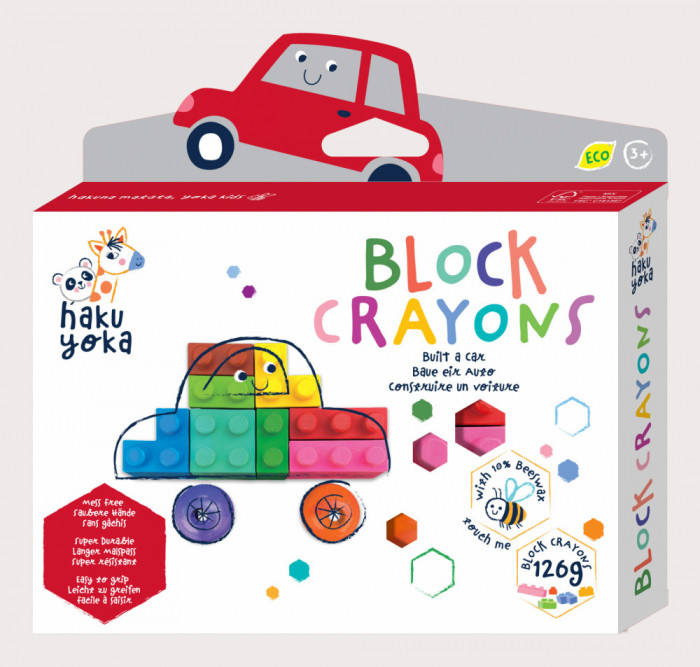Creioane cerate interconectabile Block Crayons - Masina, Haku Yoka