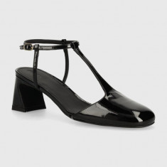 Alohas pantofi de piele Jayne culoarea negru, cu toc drept, cu toc deschis, S100597-01