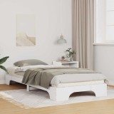 VidaXL Cadru de pat de podea Alb 100 x 220 cm Lemn masiv de pin