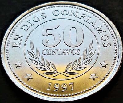 Moneda exotica 50 CENTAVOS - NICARAGUA, anul 1997 * cod 41 A = UNC foto