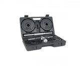 Set Gantere Reglabile 2x10kg Sportmann, Negru, Metal Cromat, Discuri 31mm, Geanta Diplomat (Resigilat)