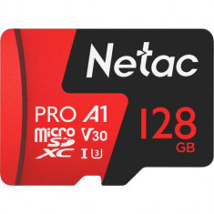 Card de memorie Netac P500 Extreme Pro, 128GB, MicroSDXC, V30, A1, Clasa 10, Adaptor SD inclus
