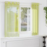 vidaXL Perdele Voile cu Oelii 2 buc Verde măr 140x175 cm
