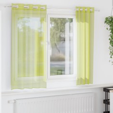 vidaXL Perdele Voile cu Oelii 2 buc Verde măr 140x175 cm 4102054