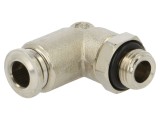 Racord push-in unghi 0,99-20bar alamă nichelată 20-80&deg;C