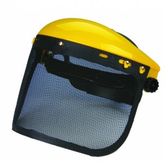 Viziera protectie pe cap cu plasa metalica foto