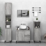 Gossi set dulapuri de baie, 3 piese, gri sonoma, lemn prelucrat