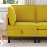 vidaXL Sofa cu Depozitare Galben Catifea 42027083