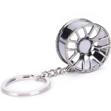 Breloc din aliaj zinc, model janta auto, Argintiu, Oem