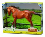 Figurina in cutie Iapa Thoroughbred Chestnut pictata manual WB Collecta