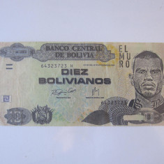 Bolivia 10 Bolivianos 1986 bancnotă fantezistă