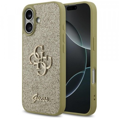 Husa pentru Apple iPhone 17, Guess, Fixed Glitter Big 4G, Aurie foto