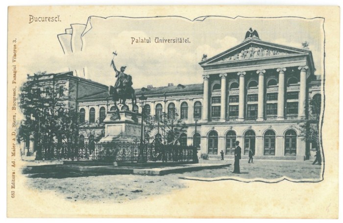 4227 - BUCURESTI, University, Litho, Romania - old postcard - unused