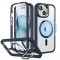 [Pachet 360&Atilde;&sbquo;&Acirc;&deg;] Husa + folie iPhone 15 Plus ESR Armor Tough Kickstand HaloLock, albastru