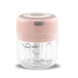 Cumpara ieftin Mini tocator cu acumulator , 3 lame de inox, Rezistent la apa, Roz