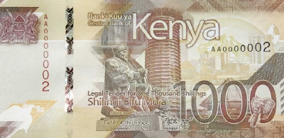 Kenya 1000 Shilingi 2019 - B11, P-56 UNC !!! foto