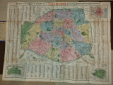 Harta orasului paris - din anul 1895 - dimensiuni 90/68 cm