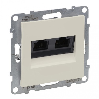 Priza dubla RJ45 STP CAT6A Legrand Suno ivoar 721255 foto