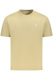 Calvin Klein Jeans Tricou Serif barbati, cu imprimeu pe fata si pe spate, Regular fit, Bej, XL