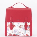 Rucsac rosu cu imprimeu floral DHJ731-3 M11