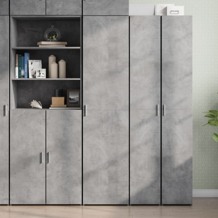 vidaXL Dulap &icirc;nalt, gri beton, 45x42,5x185 cm, lemn compozit
