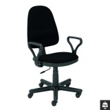 Scaun birou HM Bravo, Ergonomic, Polipropilena, Stofa, Inaltime ajustabila, 90 kg, Negru