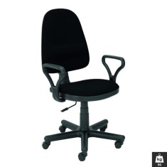 Scaun birou HM Bravo, Ergonomic, Polipropilena, Stofa, Inaltime ajustabila, 90 kg, Negru
