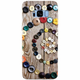 Husa silicon pentru Samsung S8, Colorful Buttons Spiral Wood Deck