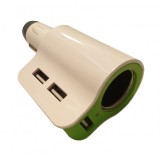 Incarcator auto cu 3 USB-uri si 1 priza auto , 12-24 Volti , 5 Volti , 3 Amperi , Deluxe Edition , Alb