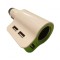 Incarcator auto cu 3 USB-uri si 1 priza auto , 12-24 Volti , 5 Volti , 3 Amperi , Deluxe Edition , Alb