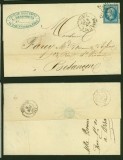 France 1866 Postal History Rare Old Cover + Content Paris to Besancon DB.520