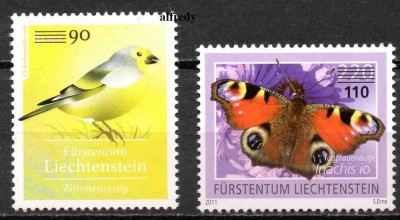 LIECHTENSTEIN 2022, Fauna, Pasari, Fluturi, supratipar, serie neuzata, MNH foto