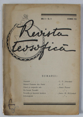 REVISTA TEOSOFICA , ANUL II , No. 8 , OCTOMBRIE , 1935 foto
