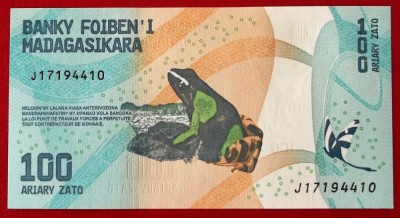 Madagascar 100 Ariary 2022 semnatura diferita UNC necirculata ** foto