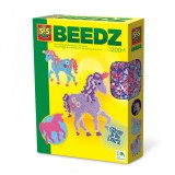 Set creativ 1200 Margele de calcat cu accesorii incluse, tematica Unicorn, SES Creative
