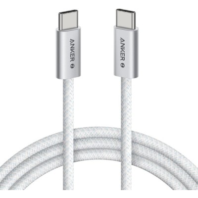Cablu Date si Incarcare USB-C - USB-C Anker Zolo, 240W, 1m, Alb A8060H21 foto