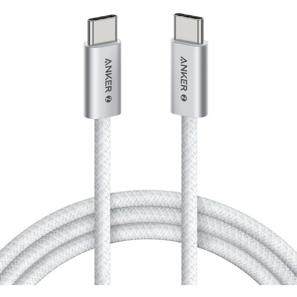 Cablu Date si Incarcare USB-C - USB-C Anker Zolo, 240W, 1m, Alb A8060H21