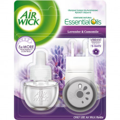 AIR WICK Set Aparat Electric + Odorizant Lichid Lavanda, 19 ml, Parfum Floral, Odorizant de Camera, Odorizant Lichid Parfumat, Odorizant AIR WICK, Set