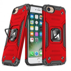 Husa Compatibila iPhone SE 2020 / iPhone 8 / iPhone 7, Ring Armor Case Kickstand, Wozinsky, Rosu foto