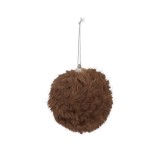 Decoratiune glob de craciun din plush, diametru 8 cm-Culoare Maro