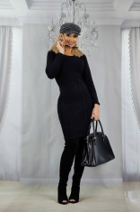 H585-1 Rochie midi casual, stil pulover tricotat foto