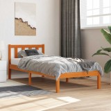 VidaXL Cadru pat fără saltea, maro ceruit, 100x200 cm, lemn masiv pin