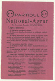 Afis electoral PARTIDUL NATIONAL-AGRAR OCTAVIAN GOGA - anii 1930